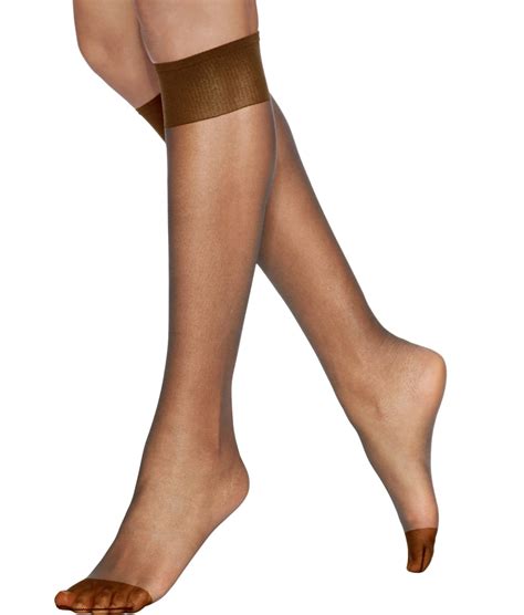 hanes knee highs reinforced toe|hanes silk reflections barely there.